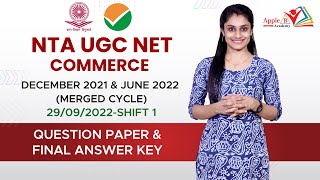 NTA UGC NET Commerce | Question Paper & Key | Dec 2021 & June 2022 (Merged Cycle) | 29-09-22 Shift 1 screenshot 1