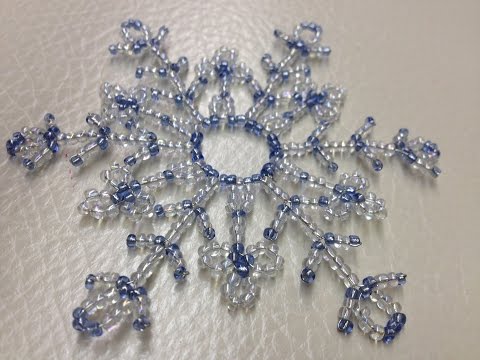 КРУПНАЯ СНЕЖИНКА из БИСЕРА и проволоки. Beaded snowflakes.