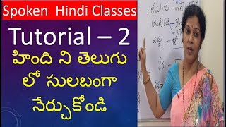 Spoken Hindi Tutorial - 2 in Telugu (Useful to learn Telugu from Hindi) screenshot 3