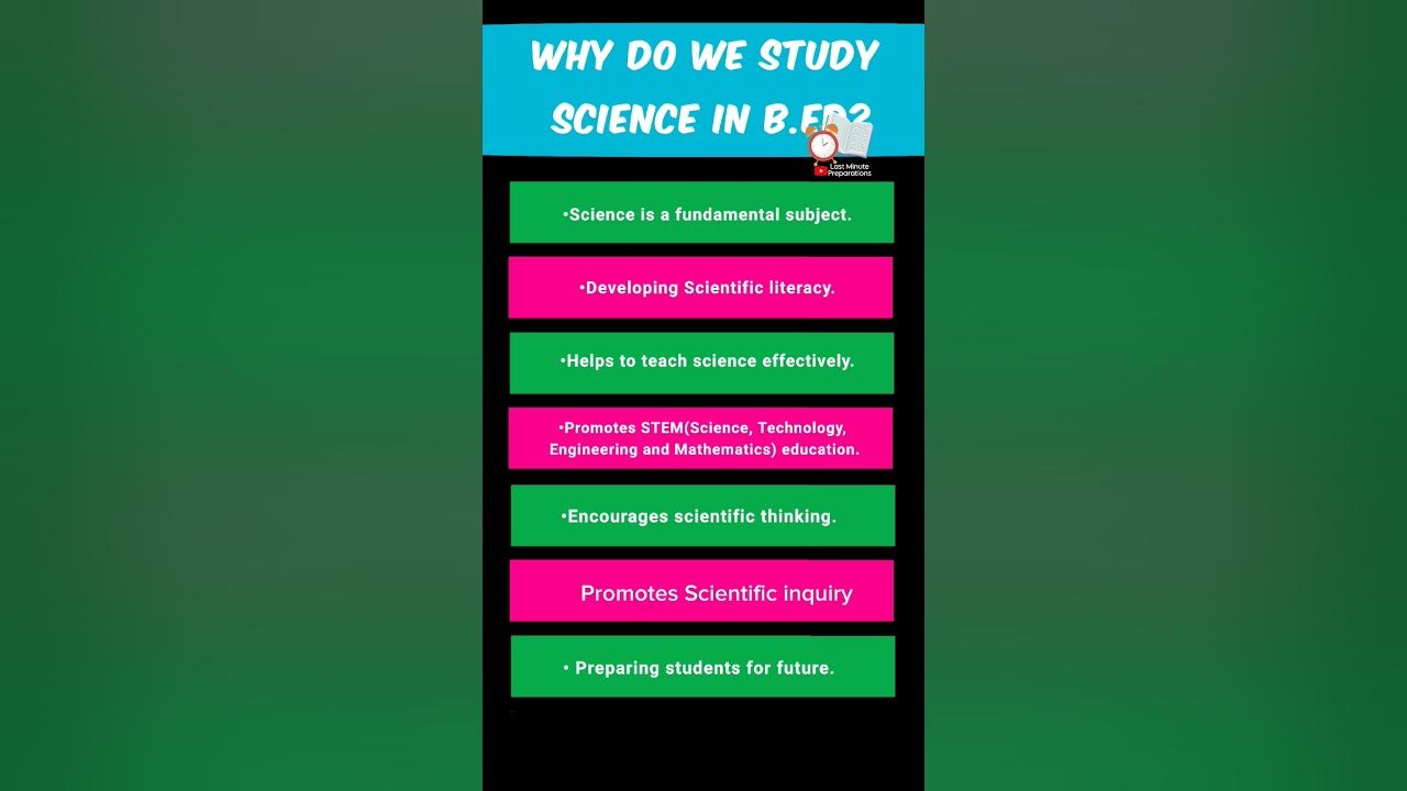 Why do we study science in b ed as a teacher youtube