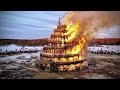 Масленица в Никола-Ленивце 6 марта 2022 года. Сожжение "Вавилонской Башни"