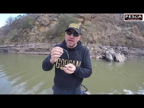 Fishing a weightless 4 inch Googan Baits Lunker Log on a spinning