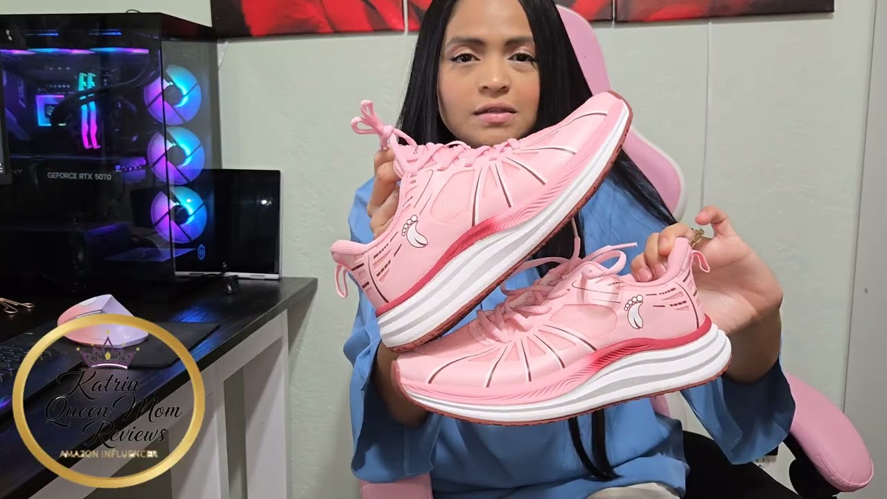 Amazing Orthopedic Road Running Shoes by OrthoComfort for Flat Feet Plantar Fasciitis 2025 PINK