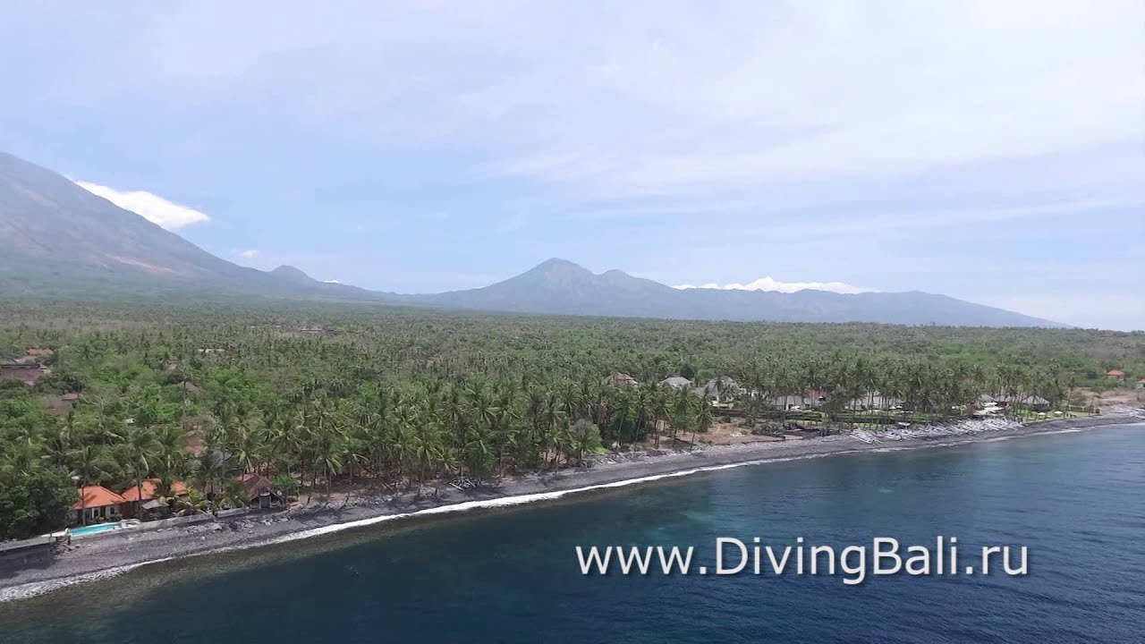 Aerial shots of Kubu dive site in Tulamben, Bali. Кубу - вид сверху.