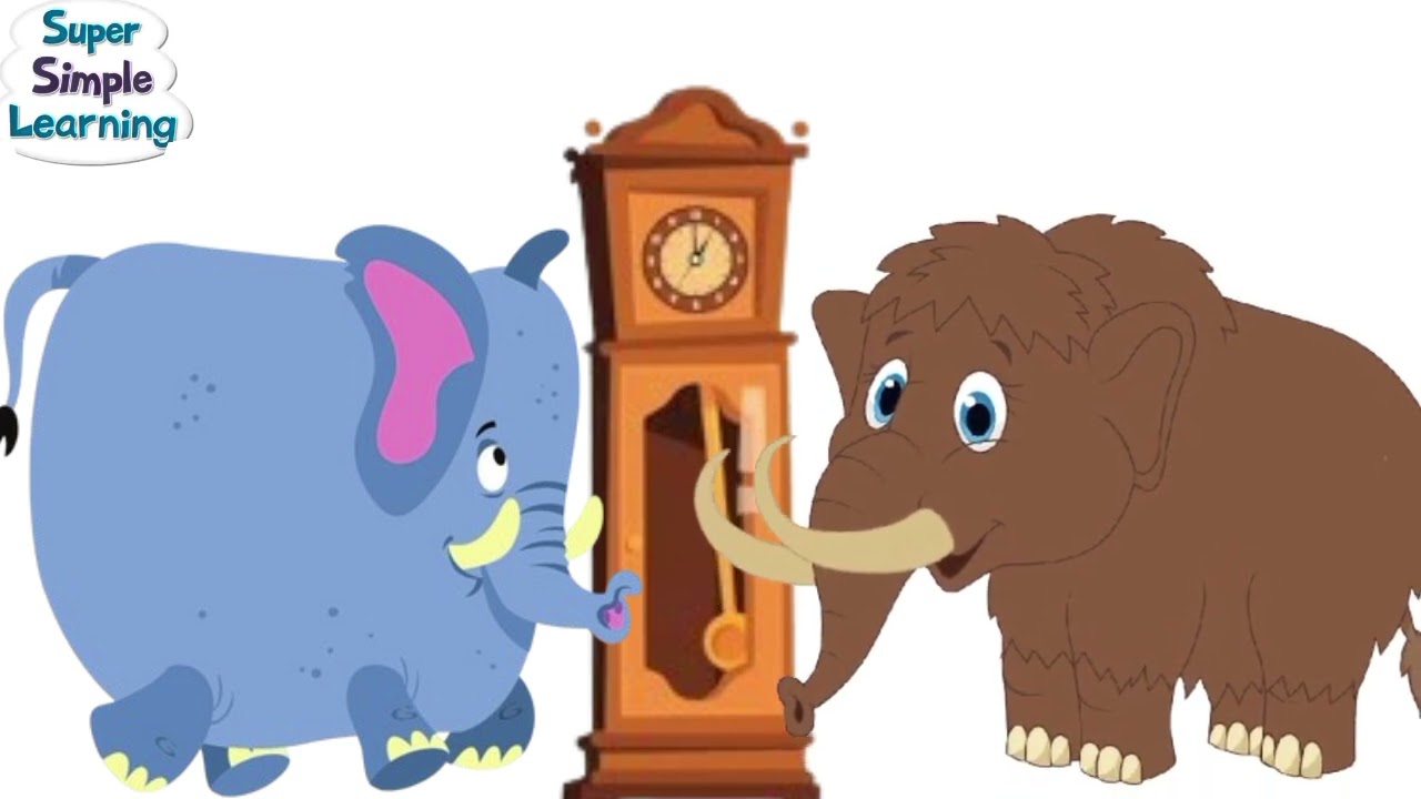 Big Elephant and wooly mammoth Hickory Dickory dock song 31 | Honey Nursery Rhymes & Kids Songs.