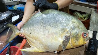 From Slab to Sparkling: 3‑Minute Golden Pompano Clean‑Up! #fish #fishcutting  #seafood #asmr