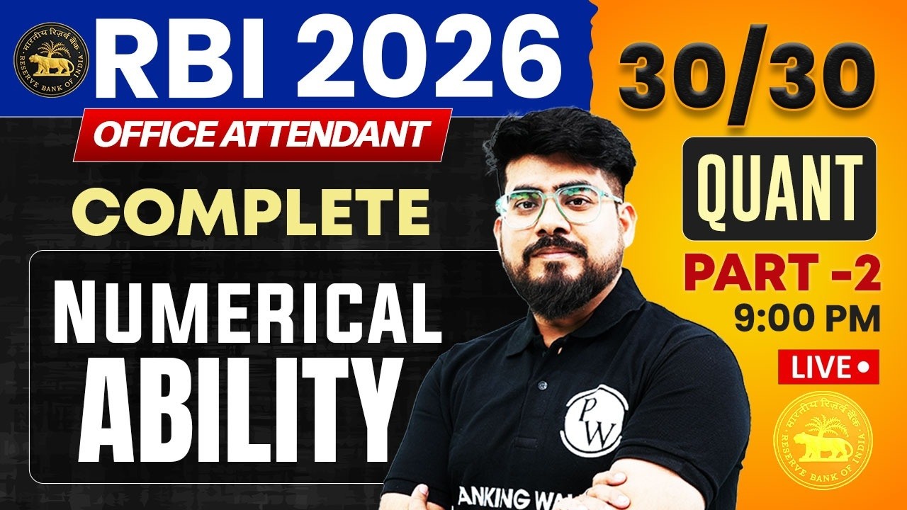 RBI Office Attendant Maths | Complete Numerical Ability | Quant by Mayank Sir #2