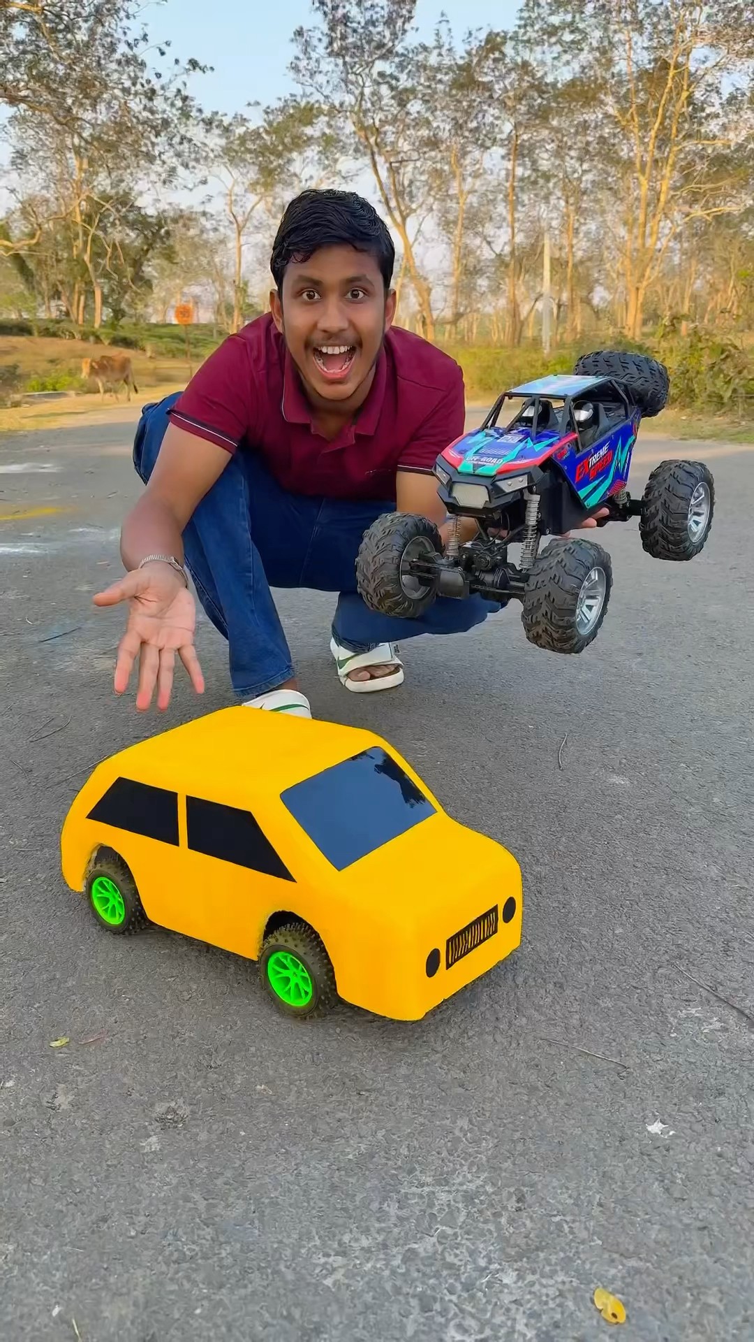 Big Size Monster Remote Control Car vs bus