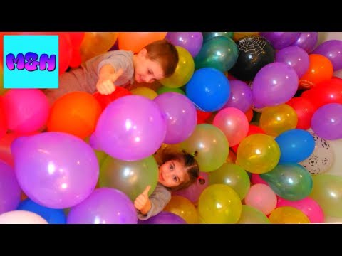 1000 Subscribers უამრავი ფერადი ბუშტი მათე და ნინა ერთობიან Balloon Show For Kids balloon challenge