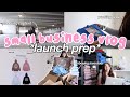 Small business prelaunch day vlog  prep inventory pack orders make content