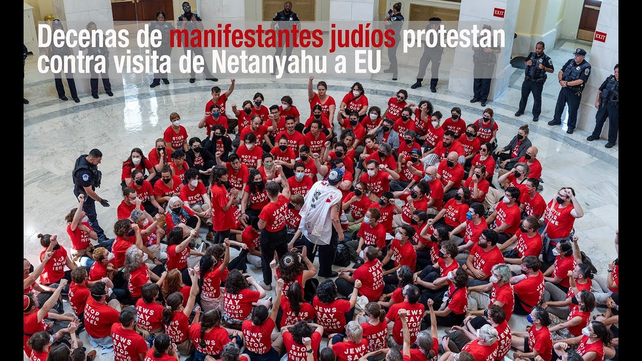 Decenas de manifestantes protestan contra visita de Netanyahu a EU ...