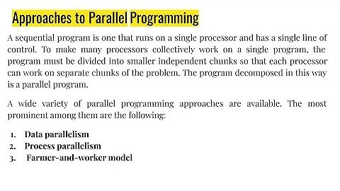 #Approaches to Parallel Programming