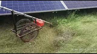 Gr Cutting In Solar Plant By Battery Operated Machine