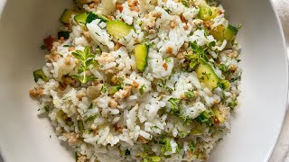 20 minute few ingredient meal prep — The EASIEST meat and zucchini rice dish 