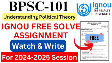 IGNOU BPSC-101 Solve Assignment 2024-2025 Download | IGNOU Free Assignment Download 2025 | #ignou
