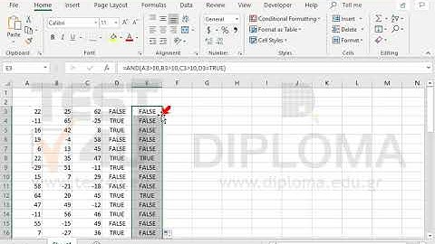 Insert the appropriate function in the cell Ε3 that returns the value TRUE if the content...