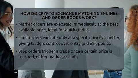 How Do Crypto Exchange Matching Engines And Order Books Work? - All About Crypto Exchanges