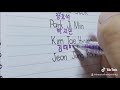 How to write BTS members’ names in Korean. #BTS #handwriting #tiktok