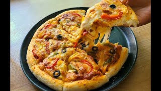 Homemade Veg Pizza from scratch – pizza dough, pizza sauce, cheese pizza | वेजिटेबल पिज़्ज़ा recipe