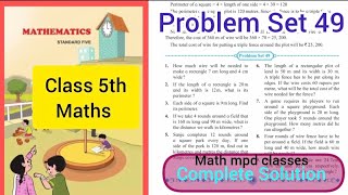 Problem Set 49 | Class 5th Maths | Perimeter and Area Complete Solution
