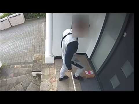 Shocking footage shows man appearing to pose as fake delivery driver to case out home - breaking in