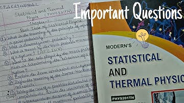 Statistical and thermal physics important questions and topics | PHYS201TH | B.Sc. 2nd Year | H.P.U.
