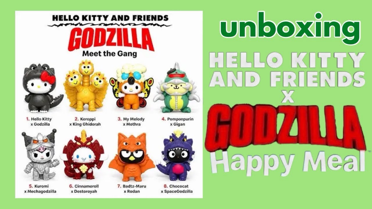 Unboxing Hello Kitty and Friends x Godzilla Happy Meal Toys - YouTube