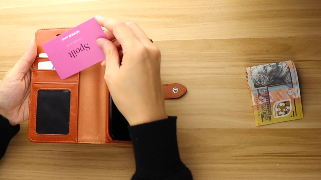 ZUSLAB PU Leather Folio Wallet Zipper Purse Case For S9/ S9+