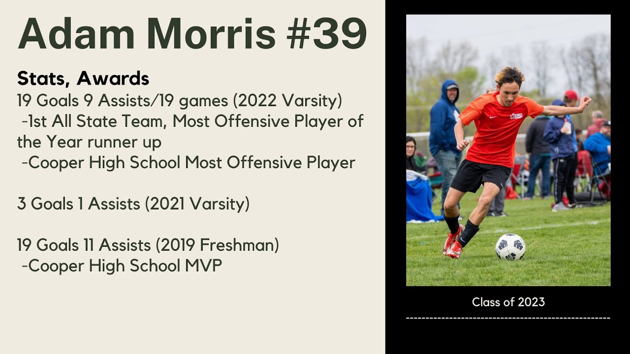 Adam Morris College Soccer Recruiting Highlight Video 2 Class of