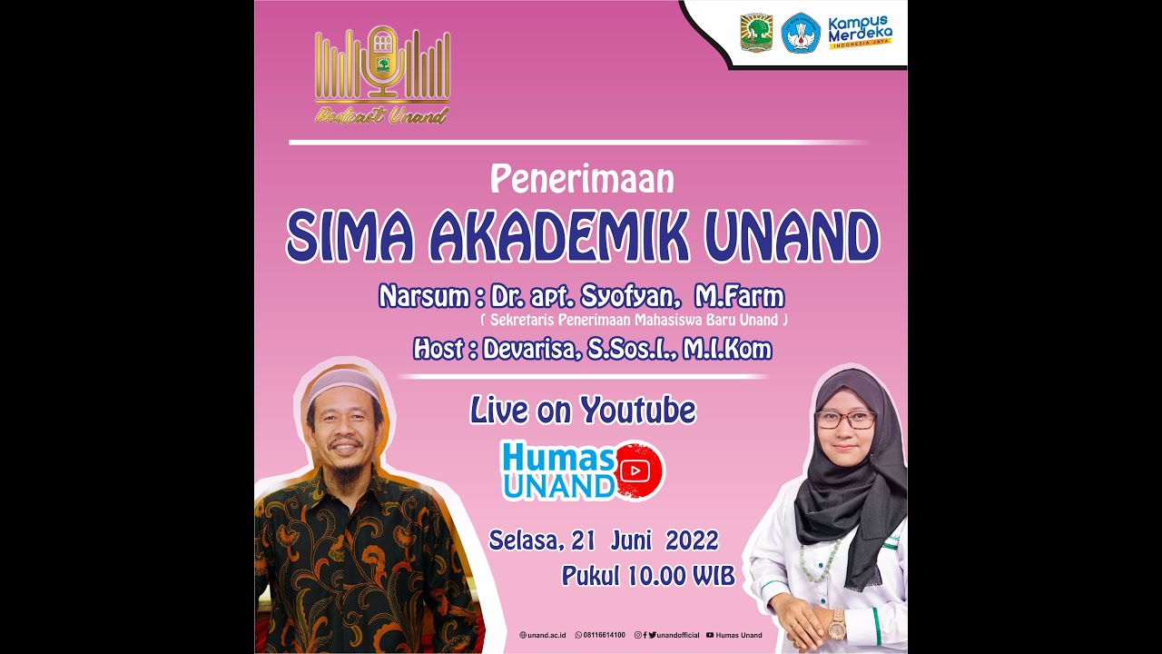Podcast Unand : Penerimaan SIMA Akademik Unand 2022