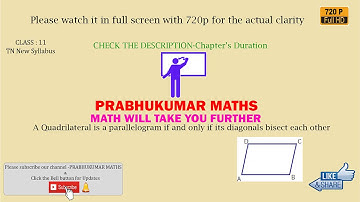 Class 11 Maths | Quadrilateral is a parallelogram if and only if it