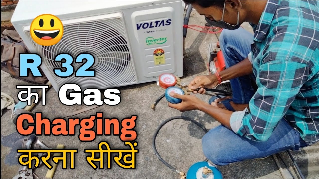 How to Gas Charging in AC R32 Gas Charging Full Practical Gas