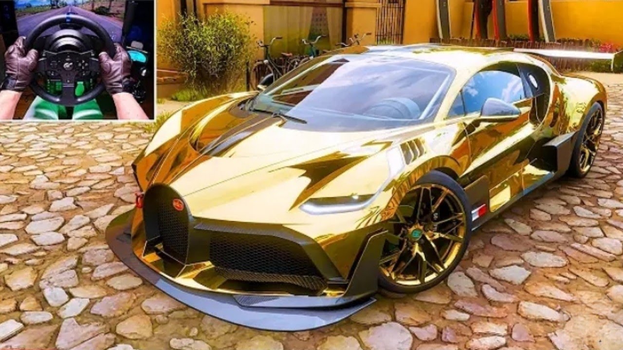 $5.8M Gold Bugatti Divo 2019 - Forza Horizon 5 | Steering Wheel Gameplay