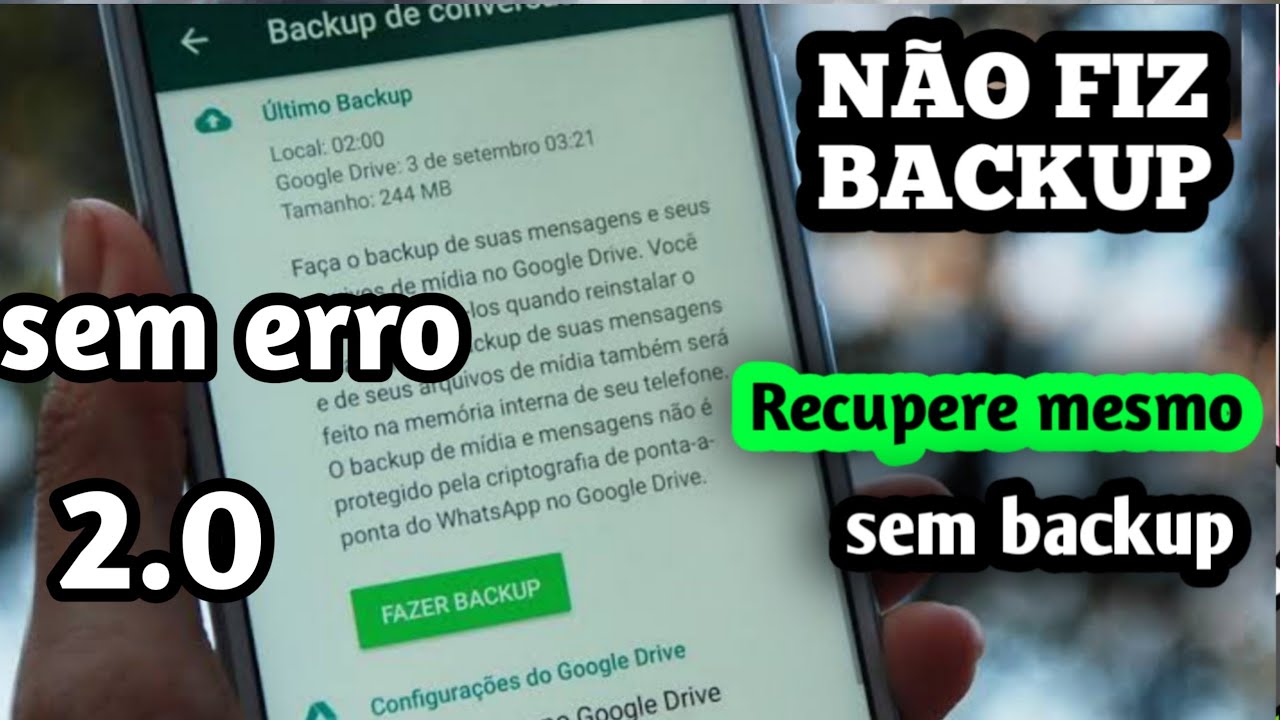 Não fiz backup do whatsapp como recuperar conversas😱 - YouTube