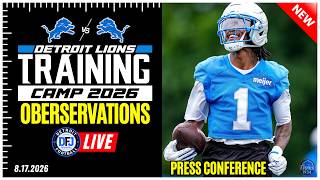 Detroit Lions Training Camp Observations | Jameson Williams Injury | 8.17.2026