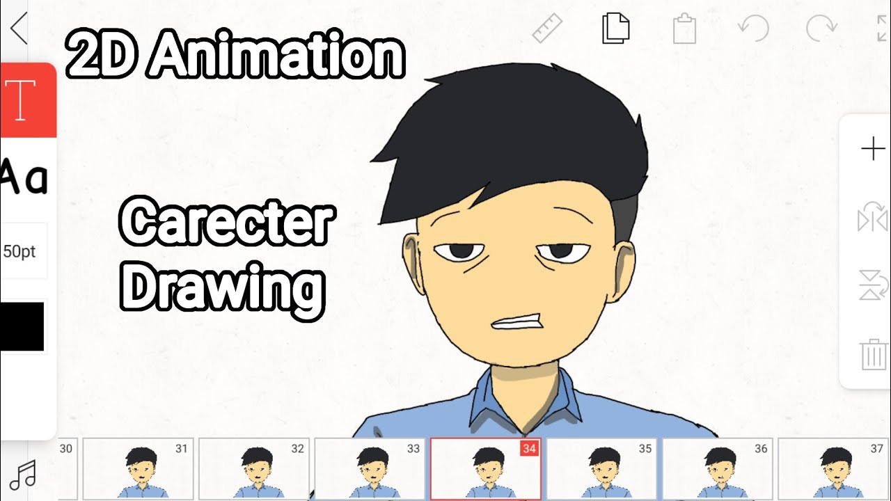 2d animation character drawing using phone - YouTube