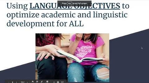 Language Objectives Part 1