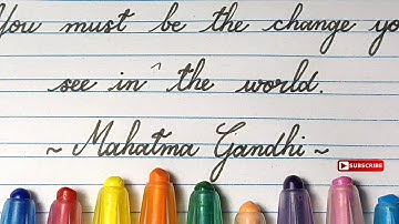 Best Inspirational Quotes in English Cursive Writing | Handwriting Practice Mahatma Gandhi Quotes