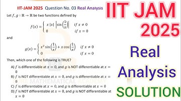 IIT JAM 2025 Mathematics Q.No 03 Solution | IIT JAM 2025 Real Analysis Solution | Section A Solution
