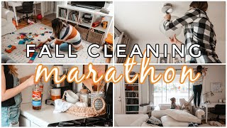 FALL CLEANING MARATHON! 1.5 HOURS OF DEEP CLEANING! Ultimate Fall Cleaning Motivation |Justine Marie