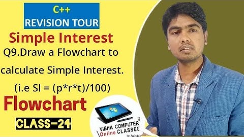 Class-24 || Q9.Draw a Flowchart to  calculate Simple Interest. (i.e SI = (p*r*t)/100)