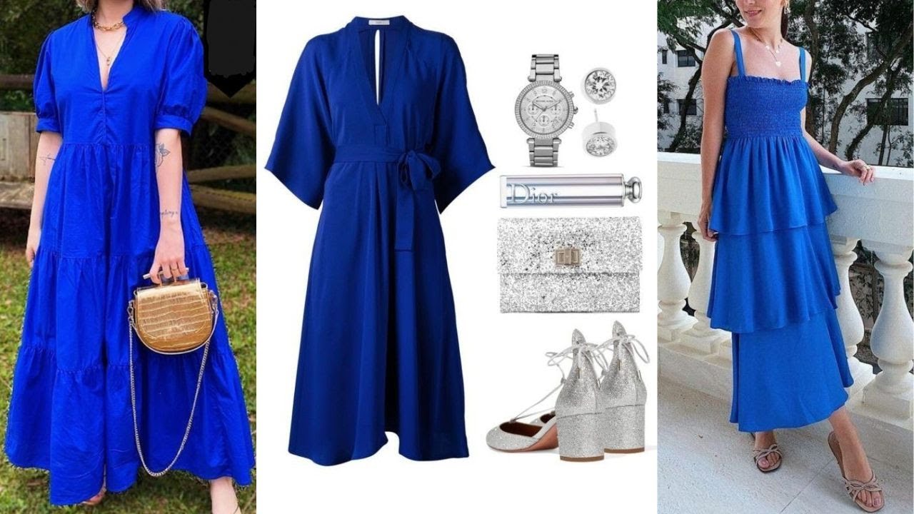 VESTIDOS AZUL REY CASUALES MODA VERANO 2023💢KING BLUE CASUAL DRESSES SUMMER FASHION - YouTube