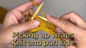 Picking up wraps on knit side and purl side