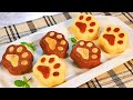 ホットケーキミックスで作る肉球ケーキ【ダイソーのシリコン型】 How To Make with pancake mix 【paw pads muffin & gift wrapping】DAISO