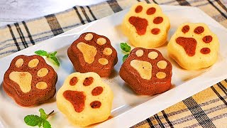 ホットケーキミックスで作る肉球ケーキ【ダイソーのシリコン型】 How To Make with pancake mix 【paw pads muffin & gift wrapping】DAISO