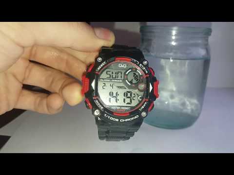 Water Resistant 10 bar Q&Q M146J003Y test under the water from 1 hour