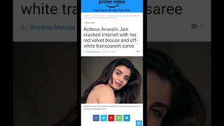 Actress Anveshi Jain crashed internet with her red velvet blouse and off-white transparent saree