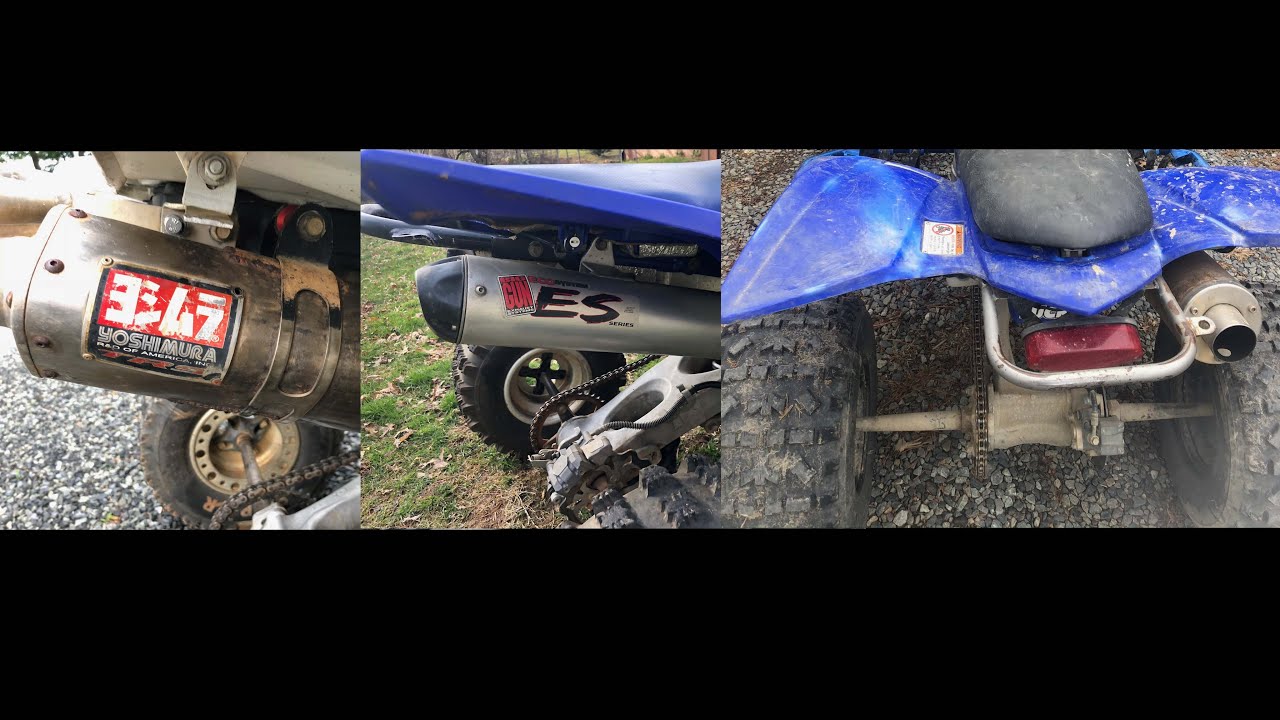 Yamaha YFZ 450 Exhaust Comparison Stock vs Yoshimura vs Big Gun YouTube