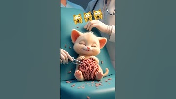 Tiny Terrors: Parasites Inside Kittens Belly 🙀 #aicat #shorts #catlover .