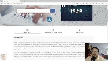 About IRINS | INFLIBNET | eSupport for Research | 2022 | Dr. Akash Bhoi |
